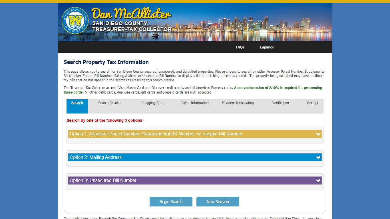 County of San Diego Treasurer - Tax Collector